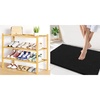 image:imageSmiry Luxury Chenille Bathroom Rugs 34x21 Black amp Shoe Rack 3 Tier Bamboo Shoe Organizer Natural
