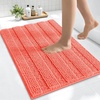 image:imageSmiry Thick Small Chenille Bathroom Rugs 24x16 Extra Soft Absorbent Striped Bath Rugs Rubber Backing Machine Wash Bath Mats for Bathroom Floor Tub Shower Home Decor Accessories GreyCoral