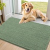 image:imageSmiry Dog Door Mat for Muddy Paws 30x20 Absorbent Microfiber Dirt Trapper Pet Doormat NonSlip Washable Quick Dry Chenille Front Door Mat Entryway Rug for Indoor and Outdoor BeigeOlive Green