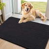 image:imageSmiry Dog Door Mat for Muddy Paws 30x20 Absorbent Microfiber Dirt Trapper Pet Doormat NonSlip Washable Quick Dry Chenille Front Door Mat Entryway Rug for Indoor and Outdoor BeigeBlack