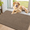 image:imageSmiry Dog Door Mat for Muddy Paws 30x20 Absorbent Microfiber Dirt Trapper Pet Doormat NonSlip Washable Quick Dry Chenille Front Door Mat Entryway Rug for Indoor and Outdoor BeigeCamel