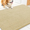image:imageSmiry Dog Door Mat for Muddy Paws 30x20 Absorbent Microfiber Dirt Trapper Pet Doormat NonSlip Washable Quick Dry Chenille Front Door Mat Entryway Rug for Indoor and Outdoor BeigeCream White