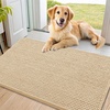 image:imageSmiry Dog Door Mat for Muddy Paws 30x20 Absorbent Microfiber Dirt Trapper Pet Doormat NonSlip Washable Quick Dry Chenille Front Door Mat Entryway Rug for Indoor and Outdoor BeigeBeige