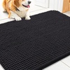 image:imageSmiry Dog Door Mat for Muddy Paws 30x20 Absorbent Microfiber Dirt Trapper Pet Doormat NonSlip Washable Quick Dry Chenille Front Door Mat Entryway Rug for Indoor and Outdoor BeigeBlack