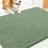 image:imageSmiry Dog Door Mat for Muddy Paws 30x20 Absorbent Microfiber Dirt Trapper Pet Doormat NonSlip Washable Quick Dry Chenille Front Door Mat Entryway Rug for Indoor and Outdoor BeigeOlive Green