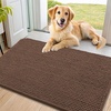image:imageSmiry Dog Door Mat for Muddy Paws 30x20 Absorbent Microfiber Dirt Trapper Pet Doormat NonSlip Washable Quick Dry Chenille Front Door Mat Entryway Rug for Indoor and Outdoor BeigeCoffee