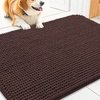 image:imageSmiry Dog Door Mat for Muddy Paws 30x20 Absorbent Microfiber Dirt Trapper Pet Doormat NonSlip Washable Quick Dry Chenille Front Door Mat Entryway Rug for Indoor and Outdoor BeigeBrown