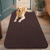 image:imageSmiry Dog Door Mat for Muddy Paws 30x20 Absorbent Microfiber Dirt Trapper Pet Doormat NonSlip Washable Quick Dry Chenille Front Door Mat Entryway Rug for Indoor and Outdoor BeigeBrown
