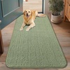 image:imageSmiry Dog Door Mat for Muddy Paws 30x20 Absorbent Microfiber Dirt Trapper Pet Doormat NonSlip Washable Quick Dry Chenille Front Door Mat Entryway Rug for Indoor and Outdoor BeigeSage Green