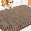 image:imageSmiry Dog Door Mat for Muddy Paws 30x20 Absorbent Microfiber Dirt Trapper Pet Doormat NonSlip Washable Quick Dry Chenille Front Door Mat Entryway Rug for Indoor and Outdoor BeigeCamel