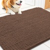 image:imageSmiry Dog Door Mat for Muddy Paws 30x20 Absorbent Microfiber Dirt Trapper Pet Doormat NonSlip Washable Quick Dry Chenille Front Door Mat Entryway Rug for Indoor and Outdoor BeigeCoffee