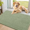 image:imageSmiry Dog Door Mat for Muddy Paws 30x20 Absorbent Microfiber Dirt Trapper Pet Doormat NonSlip Washable Quick Dry Chenille Front Door Mat Entryway Rug for Indoor and Outdoor BeigeSage Green