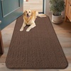 image:imageSmiry Dog Door Mat for Muddy Paws 30x20 Absorbent Microfiber Dirt Trapper Pet Doormat NonSlip Washable Quick Dry Chenille Front Door Mat Entryway Rug for Indoor and Outdoor BeigeCoffee