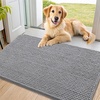 image:imageSmiry Dog Door Mat for Muddy Paws 30x20 Absorbent Microfiber Dirt Trapper Pet Doormat NonSlip Washable Quick Dry Chenille Front Door Mat Entryway Rug for Indoor and Outdoor BeigeGrey