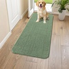 image:imageSmiry Dog Door Mat for Muddy Paws 30x20 Absorbent Microfiber Dirt Trapper Pet Doormat NonSlip Washable Quick Dry Chenille Front Door Mat Entryway Rug for Indoor and Outdoor BeigeOlive Green