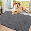 image:imageSmiry Dog Door Mat for Muddy Paws 30x20 Absorbent Microfiber Dirt Trapper Pet Doormat NonSlip Washable Quick Dry Chenille Front Door Mat Entryway Rug for Indoor and Outdoor BeigeDark Grey