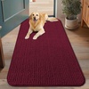 image:imageSmiry Dog Door Mat for Muddy Paws 30x20 Absorbent Microfiber Dirt Trapper Pet Doormat NonSlip Washable Quick Dry Chenille Front Door Mat Entryway Rug for Indoor and Outdoor BeigeBurgundy