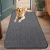 image:imageSmiry Dog Door Mat for Muddy Paws 30x20 Absorbent Microfiber Dirt Trapper Pet Doormat NonSlip Washable Quick Dry Chenille Front Door Mat Entryway Rug for Indoor and Outdoor BeigeDark Grey