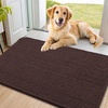 image:imageSmiry Dog Door Mat for Muddy Paws 30x20 Absorbent Microfiber Dirt Trapper Pet Doormat NonSlip Washable Quick Dry Chenille Front Door Mat Entryway Rug for Indoor and Outdoor BeigeBrown