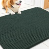 image:imageSmiry Dog Door Mat for Muddy Paws 30x20 Absorbent Microfiber Dirt Trapper Pet Doormat NonSlip Washable Quick Dry Chenille Front Door Mat Entryway Rug for Indoor and Outdoor BeigeGreen