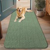 image:imageSmiry Dog Door Mat for Muddy Paws 30x20 Absorbent Microfiber Dirt Trapper Pet Doormat NonSlip Washable Quick Dry Chenille Front Door Mat Entryway Rug for Indoor and Outdoor BeigeOlive Green