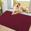 image:imageSmiry Dog Door Mat for Muddy Paws 30x20 Absorbent Microfiber Dirt Trapper Pet Doormat NonSlip Washable Quick Dry Chenille Front Door Mat Entryway Rug for Indoor and Outdoor BeigeBurgundy