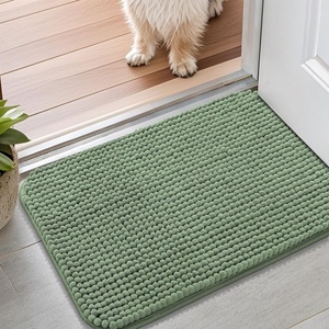 image:imageSmiry Dog Door Mat for Muddy Paws 30x20 Absorbent Microfiber Dirt Trapper Pet Doormat NonSlip Washable Quick Dry Chenille Front Door Mat Entryway Rug for Indoor and Outdoor BeigeOlive Green