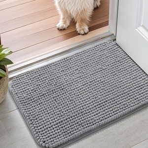 image:imageSmiry Dog Door Mat for Muddy Paws 30x20 Absorbent Microfiber Dirt Trapper Pet Doormat NonSlip Washable Quick Dry Chenille Front Door Mat Entryway Rug for Indoor and Outdoor BeigeGrey