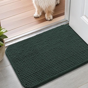 image:imageSmiry Dog Door Mat for Muddy Paws 30x20 Absorbent Microfiber Dirt Trapper Pet Doormat NonSlip Washable Quick Dry Chenille Front Door Mat Entryway Rug for Indoor and Outdoor BeigeGreen