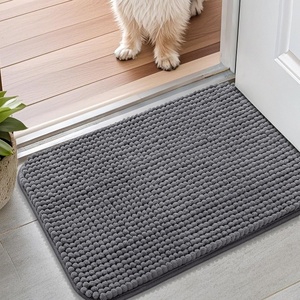 image:imageSmiry Dog Door Mat for Muddy Paws 30x20 Absorbent Microfiber Dirt Trapper Pet Doormat NonSlip Washable Quick Dry Chenille Front Door Mat Entryway Rug for Indoor and Outdoor BeigeDark Grey