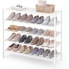 image:imageSmiry Bamboo Shoe Rack 3Tier Stackable Wooden Shoe Organizer for Entryway amp Closet Free Standing Wood Shoe Storage Shelf for Front Door amp Small Spaces NaturalWhite
