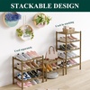 image:imageSmiry Bamboo Shoe Rack 3Tier Stackable Wooden Shoe Organizer for Entryway amp Closet Free Standing Wood Shoe Storage Shelf for Front Door amp Small Spaces NaturalWalnut