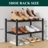 image:imageSmiry Bamboo Shoe Rack 3Tier Stackable Wooden Shoe Organizer for Entryway amp Closet Free Standing Wood Shoe Storage Shelf for Front Door amp Small Spaces NaturalBlack