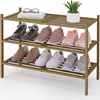 image:imageSmiry Bamboo Shoe Rack 3Tier Stackable Wooden Shoe Organizer for Entryway amp Closet Free Standing Wood Shoe Storage Shelf for Front Door amp Small Spaces NaturalWalnut