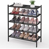 image:imageSmiry Bamboo Shoe Rack 3Tier Stackable Wooden Shoe Organizer for Entryway amp Closet Free Standing Wood Shoe Storage Shelf for Front Door amp Small Spaces NaturalBlack