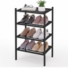 image:imageSmiry Bamboo Shoe Rack 3Tier Stackable Wooden Shoe Organizer for Entryway amp Closet Free Standing Wood Shoe Storage Shelf for Front Door amp Small Spaces NaturalBlack