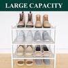 image:imageSmiry Bamboo Shoe Rack 3Tier Stackable Wooden Shoe Organizer for Entryway amp Closet Free Standing Wood Shoe Storage Shelf for Front Door amp Small Spaces NaturalWhite
