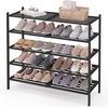image:imageSmiry Bamboo Shoe Rack 3Tier Stackable Wooden Shoe Organizer for Entryway amp Closet Free Standing Wood Shoe Storage Shelf for Front Door amp Small Spaces NaturalBlack