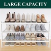 image:imageSmiry Bamboo Shoe Rack 3Tier Stackable Wooden Shoe Organizer for Entryway amp Closet Free Standing Wood Shoe Storage Shelf for Front Door amp Small Spaces NaturalWhite