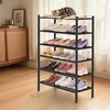 image:imageSmiry Bamboo Shoe Rack 3Tier Stackable Wooden Shoe Organizer for Entryway amp Closet Free Standing Wood Shoe Storage Shelf for Front Door amp Small Spaces NaturalBlack