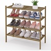 image:imageSmiry Bamboo Shoe Rack 3Tier Stackable Wooden Shoe Organizer for Entryway amp Closet Free Standing Wood Shoe Storage Shelf for Front Door amp Small Spaces NaturalWalnut
