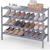 image:imageSmiry Bamboo Shoe Rack 3Tier Stackable Wooden Shoe Organizer for Entryway amp Closet Free Standing Wood Shoe Storage Shelf for Front Door amp Small Spaces NaturalGrey