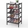 image:imageSmiry Bamboo Shoe Rack 3Tier Stackable Wooden Shoe Organizer for Entryway amp Closet Free Standing Wood Shoe Storage Shelf for Front Door amp Small Spaces NaturalBlack