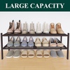 image:imageSmiry Bamboo Shoe Rack 3Tier Stackable Wooden Shoe Organizer for Entryway amp Closet Free Standing Wood Shoe Storage Shelf for Front Door amp Small Spaces NaturalBrown