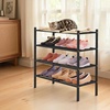 image:imageSmiry Bamboo Shoe Rack 3Tier Stackable Wooden Shoe Organizer for Entryway amp Closet Free Standing Wood Shoe Storage Shelf for Front Door amp Small Spaces NaturalBlack