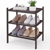 image:imageSmiry Bamboo Shoe Rack 3Tier Stackable Wooden Shoe Organizer for Entryway amp Closet Free Standing Wood Shoe Storage Shelf for Front Door amp Small Spaces NaturalBrown