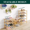 image:imageSmiry Bamboo Shoe Rack 3Tier Stackable Wooden Shoe Organizer for Entryway amp Closet Free Standing Wood Shoe Storage Shelf for Front Door amp Small Spaces NaturalNatural