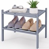 image:imageSmiry Bamboo Shoe Rack 3Tier Stackable Wooden Shoe Organizer for Entryway amp Closet Free Standing Wood Shoe Storage Shelf for Front Door amp Small Spaces NaturalGrey