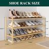 image:imageSmiry Bamboo Shoe Rack 3Tier Stackable Wooden Shoe Organizer for Entryway amp Closet Free Standing Wood Shoe Storage Shelf for Front Door amp Small Spaces NaturalNatural