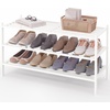 image:imageSmiry Bamboo Shoe Rack 3Tier Stackable Wooden Shoe Organizer for Entryway amp Closet Free Standing Wood Shoe Storage Shelf for Front Door amp Small Spaces NaturalWhite